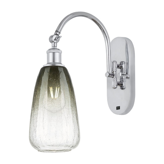 Innovations Brookhaven Almond 6in 1-Light Wall Sconce | Industrial Polished Chrome and Slate Glass | Bathroom & Hallway Accent | Model 918-1W-PC-G480-6SL