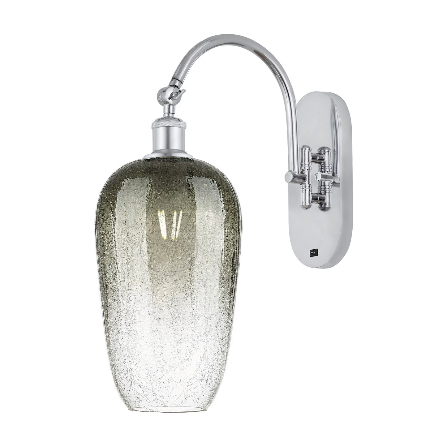 Innovations Brookhaven Flute 7in 1-Light Wall Sconce | Industrial Polished Chrome and Slate Glass | Bedroom & Hallway Accent | Model 918-1W-PC-G484-7SL