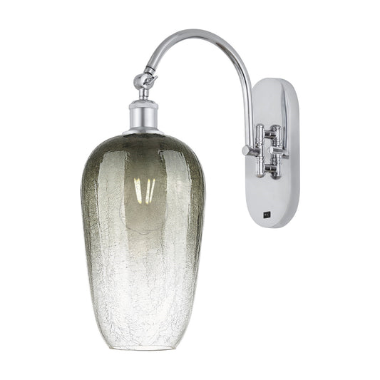 Innovations Brookhaven Flute 7in 1-Light Wall Sconce | Industrial Polished Chrome and Slate Glass | Bedroom & Hallway Accent | Model 918-1W-PC-G484-7SL