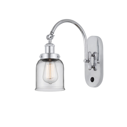 Innovations Bell 5in 1-Light Swing Arm Lamp | Industrial Polished Chrome and Clear Glass | Bedroom & Living Room Reading Accent | Model 918-1W-PC-G52