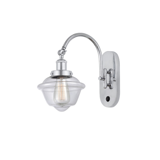 Innovations Oxford 7.5in 1-Light Swing Arm Lamp | Traditional Polished Chrome Steel and Clear Glass | Bedroom & Living Room Reading | Model 918-1W-PC-G532