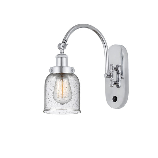 Innovations Bell 5in 1-Light Swing Arm Lamp | Industrial Polished Chrome and Seedy Glass | Bedroom & Living Room Reading Light | Model 918-1W-PC-G54