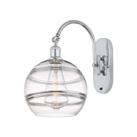 Innovations Rochester 10in 1-Light Wall Sconce | Industrial Polished Chrome and Clear Glass | Hallway & Living Room Accent | Model 918-1W-PC-G556-10CL