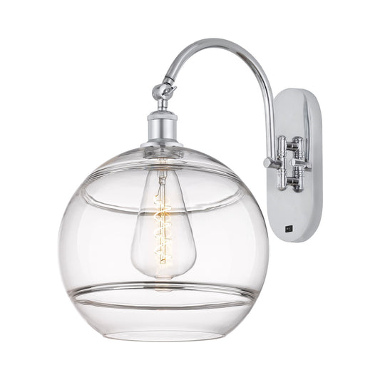 Innovations Rochester 12in 1-Light Wall Sconce | Industrial Polished Chrome and Clear Glass | Hallway & Living Room Accent | Model 918-1W-PC-G556-12CL