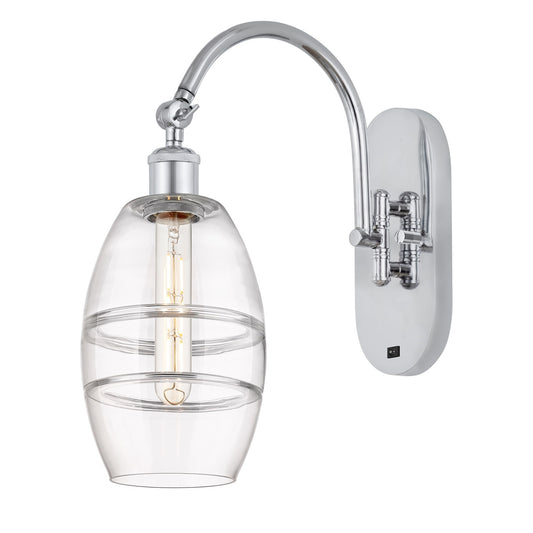 Innovations Vaz 6in 1-Light Wall Sconce | Industrial Polished Chrome and Clear Glass | Bedroom & Hallway Accent | Model 918-1W-PC-G557-6CL