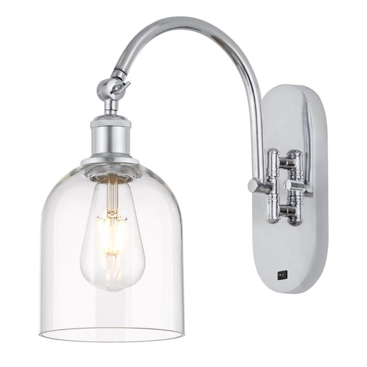 Innovations Bella 5.5in 1-Light Wall Sconce | Industrial Polished Chrome and Clear Glass | Bedroom & Hallway Accent Light | Model 918-1W-PC-G558-6CL
