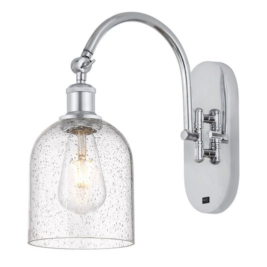 Innovations Bella 5.5in 1-Light Wall Sconce | Industrial Polished Chrome and Seedy Glass | Bedroom & Hallway Accent Light | Model 918-1W-PC-G558-6SDY