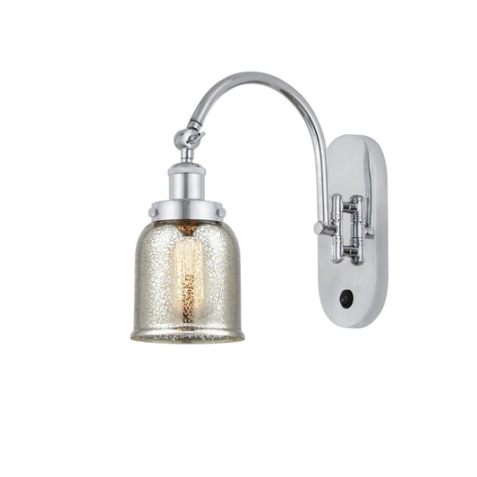 Innovations Bell 5in 1-Light Swing Arm Lamp | Traditional Polished Chrome and Silver Plated Mercury Glass | Bedroom & Living | Model 918-1W-PC-G58-LED