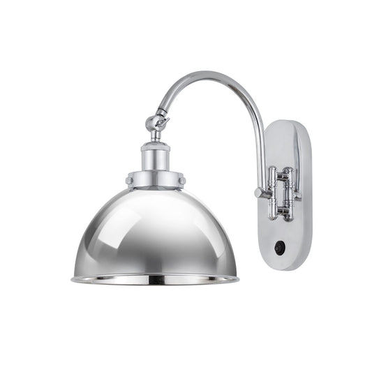 Innovations Ballston Urban 10in 1-Light Swing Arm Lamp | Industrial Polished Chrome Steel and Cast Brass with Polished | Model 918-1W-PC-MFD-10-PC-LED
