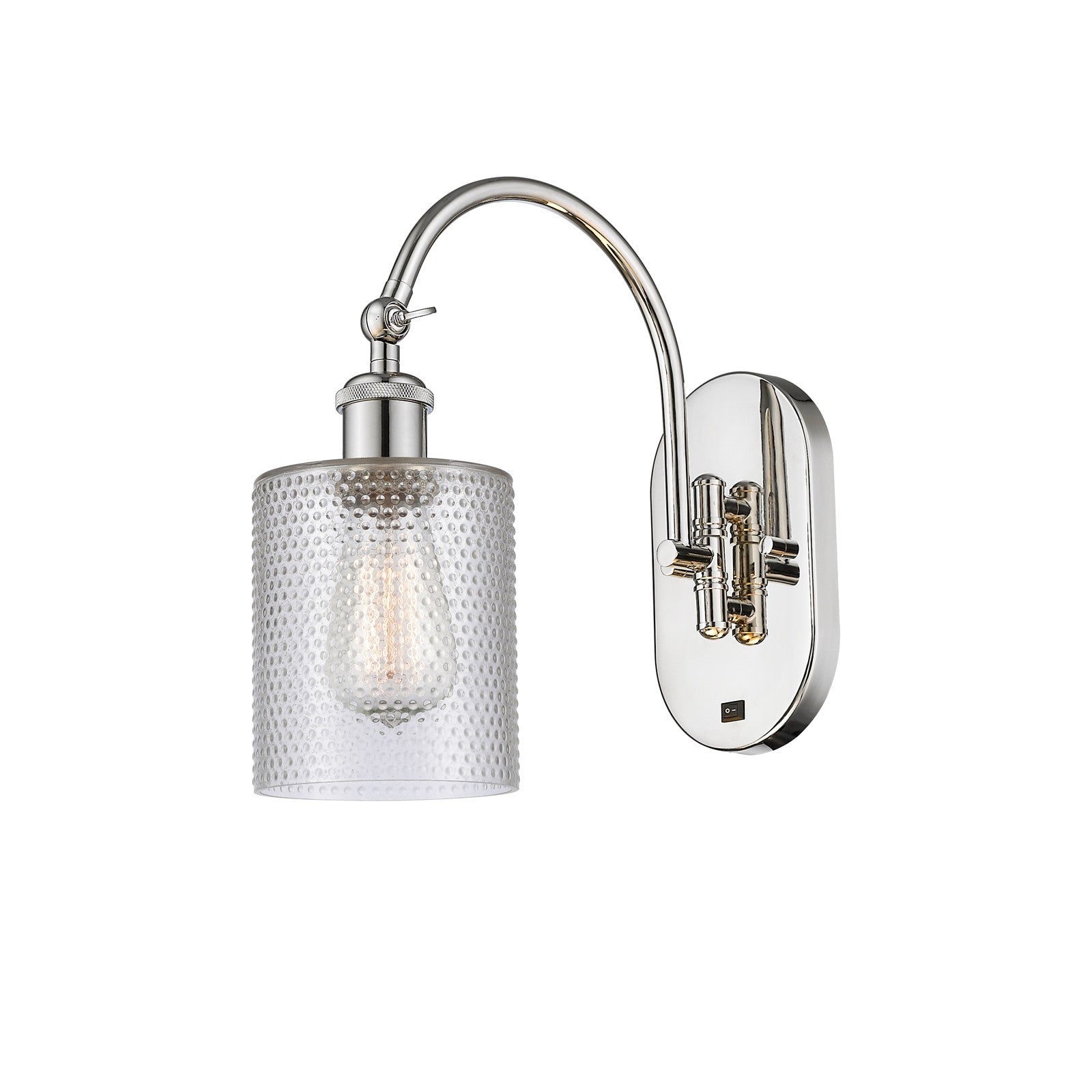 Innovations Cobbleskill 5in 1-Light Wall Sconce | Industrial Polished Nickel Steel and Clear Glass | Bedroom & Hallway Accent | Model 918-1W-PN-G112