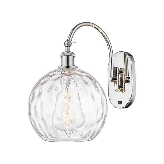 Innovations Athens Water Glass 10in 1-Light Wall Sconce | Industrial Polished Nickel and Clear Glass | Bedroom & Hallway Accent | Model 918-1W-PN-G1215-10