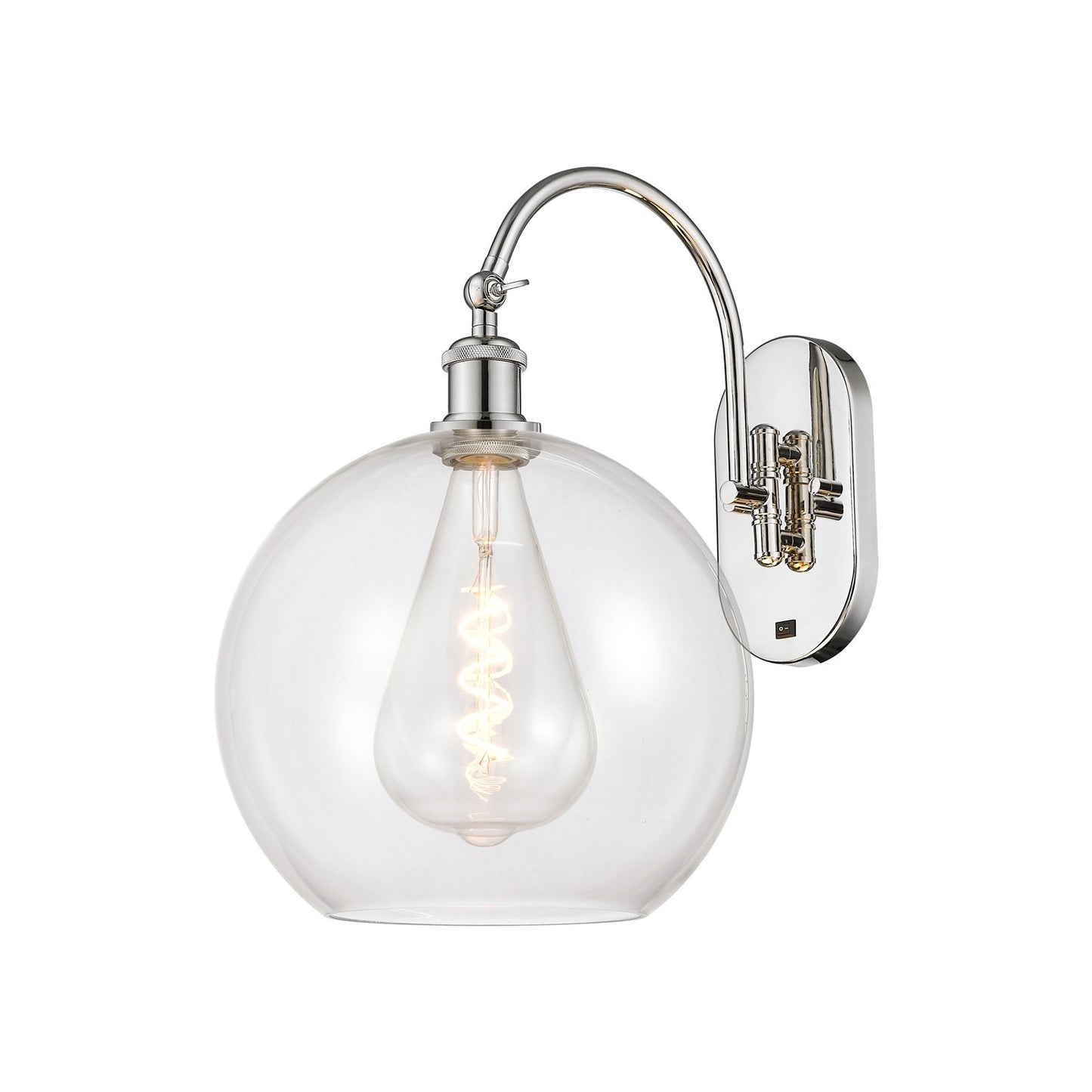 Innovations Athens 11.75in 1-Light Wall Sconce | Industrial Polished Nickel and Clear Glass | Bedroom & Hallway Accent | Model 918-1W-PN-G122-12