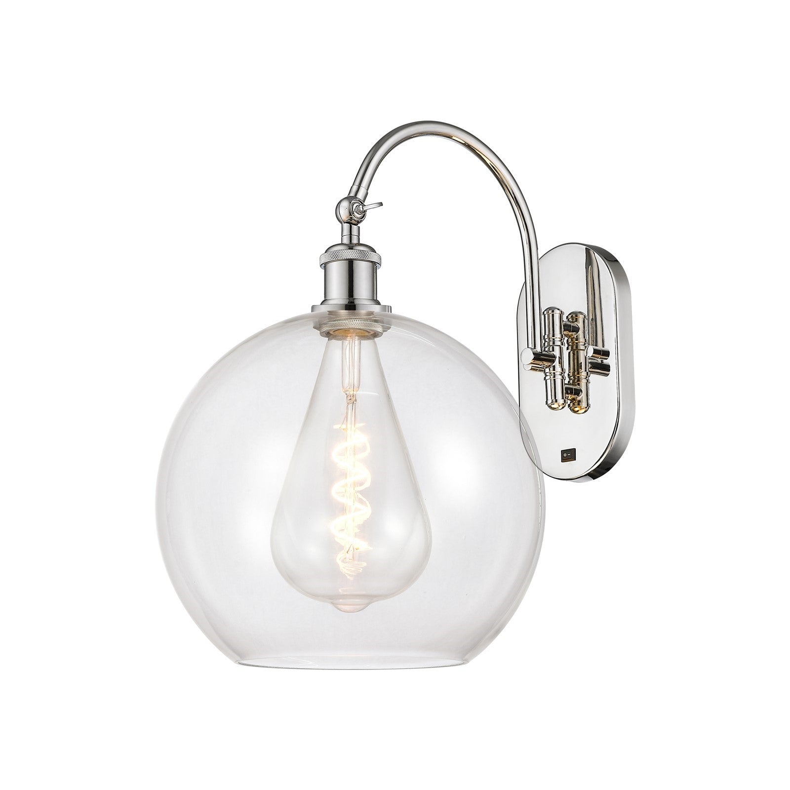 Innovations Athens 11.75in 1-Light Wall Sconce | Industrial Polished Nickel and Clear Glass | Bedroom & Hallway Accent | Model 918-1W-PN-G122-12