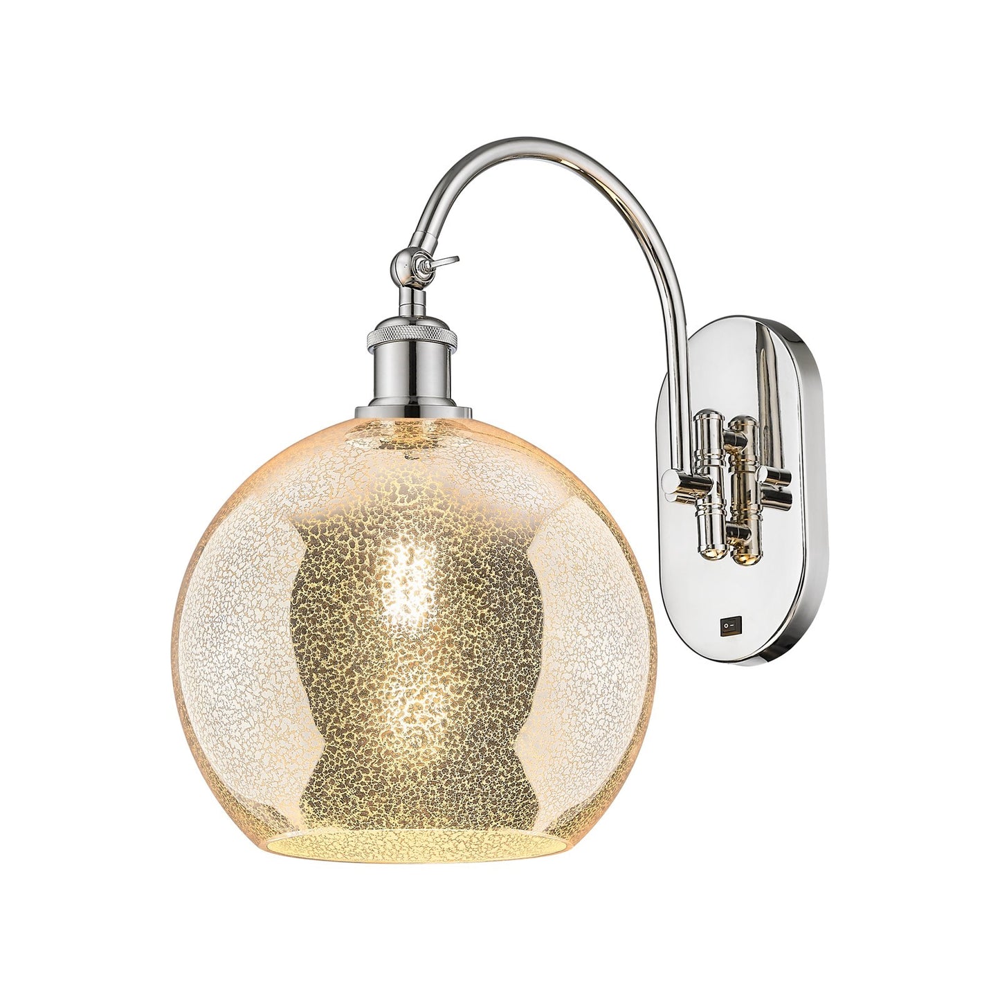 Innovations Athens 10in 1-Light Wall Sconce | Industrial Polished Nickel and Mercury Glass | Bedroom & Hallway Accent Light | Model 918-1W-PN-G128-10