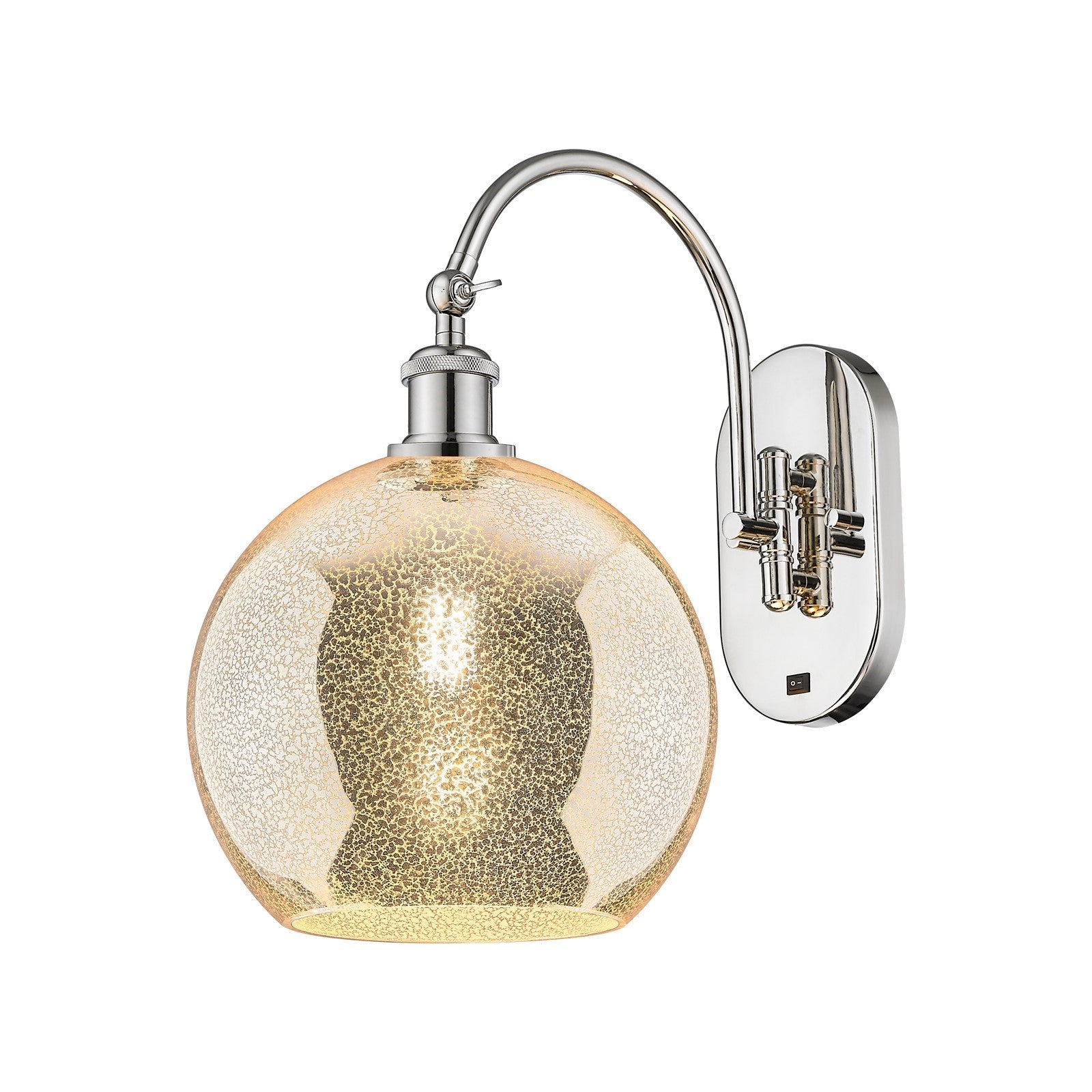 Innovations Athens 10in 1-Light Wall Sconce | Industrial Polished Nickel and Mercury Glass | Bedroom & Hallway Accent Light | Model 918-1W-PN-G128-10