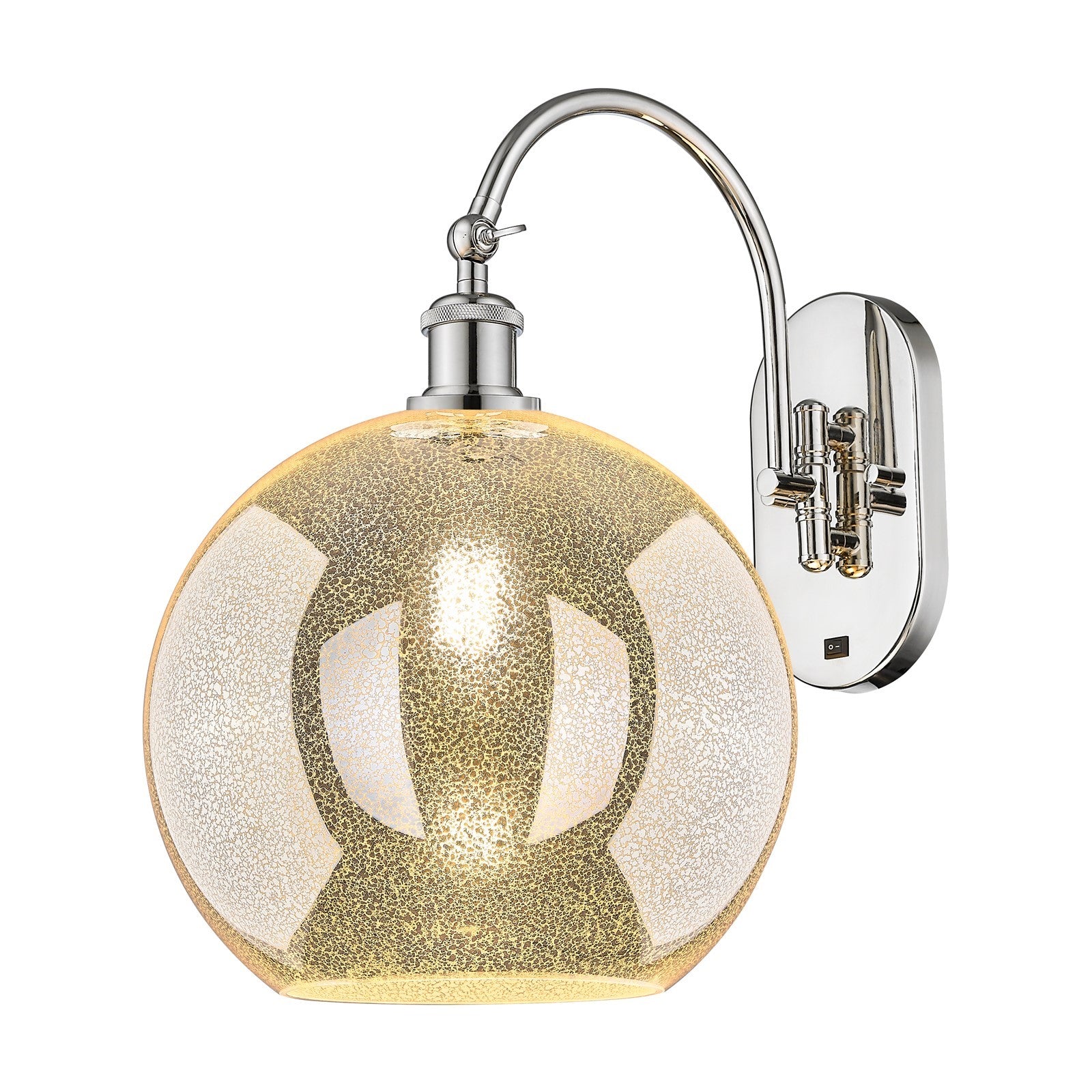 Innovations Athens 11.75in 1-Light Wall Sconce | Industrial Polished Nickel and Mercury Glass | Bedroom & Hallway Accent Light | Model 918-1W-PN-G128-12