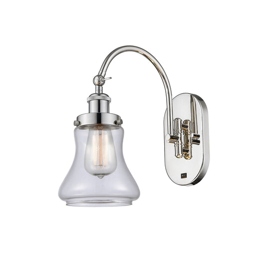 Innovations Bellmont 1-Light LED Swing Arm Wall Sconce | Industrial Polished Nickel Steel and Clear Glass | Bedroom & Living | Model 918-1W-PN-G192-LED