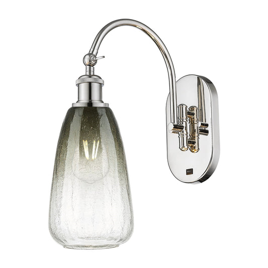 Innovations Brookhaven Almond 6in 1-Light Wall Sconce | Industrial Polished Nickel and Slate Glass | Bedroom & Hallway Accent | Model 918-1W-PN-G480-6SL