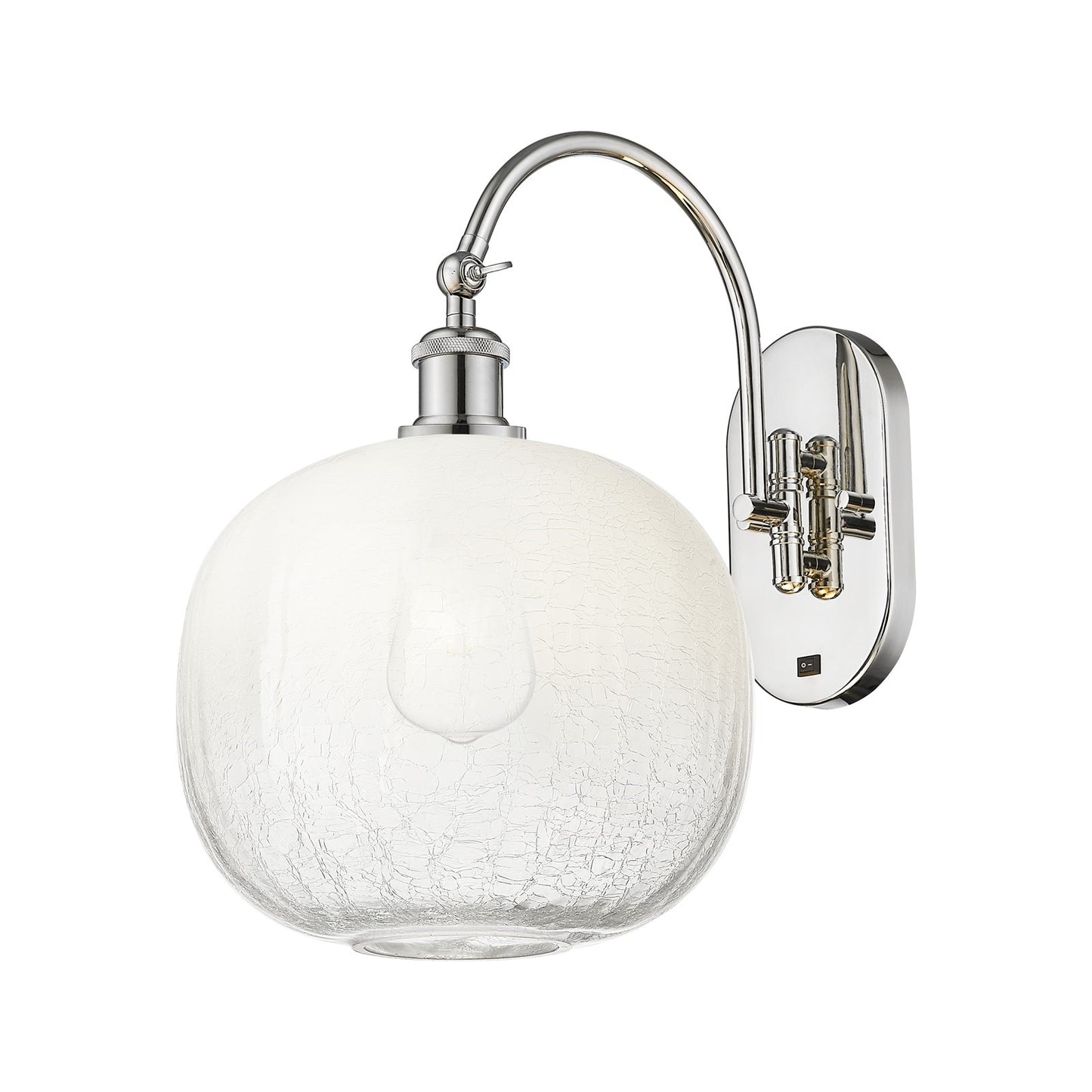 Innovations Brookhaven Sphere 10.5in 1-Light Wall Sconce | Industrial Polished Nickel and Opal Glass | Bedroom & Hallway | Model 918-1W-PN-G481-10OP