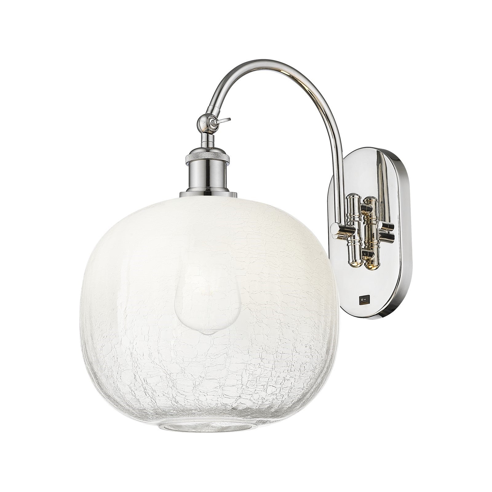 Innovations Brookhaven Sphere 10.5in 1-Light Wall Sconce | Industrial Polished Nickel and Opal Glass | Bedroom & Hallway | Model 918-1W-PN-G481-10OP