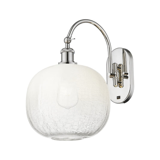 Innovations Brookhaven Sphere 10.5in 1-Light Wall Sconce | Industrial Polished Nickel and Opal Glass | Bedroom & Hallway | Model 918-1W-PN-G481-10OP