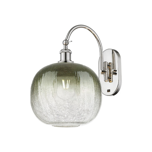 Innovations Brookhaven Sphere 10.5in 1-Light Wall Sconce | Industrial Polished Nickel Steel and Slate Glass | Bedroom & | Model 918-1W-PN-G481-10SL