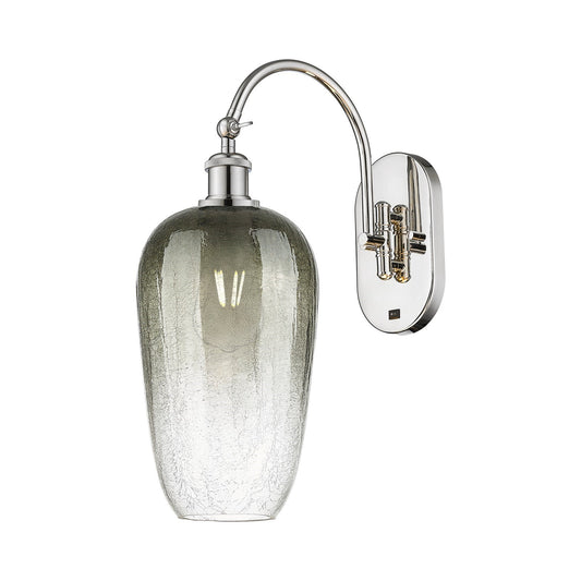 Innovations Brookhaven Flute 7in 1-Light Wall Sconce | Industrial Polished Nickel and Slate Glass | Bedroom & Hallway Accent | Model 918-1W-PN-G484-7SL