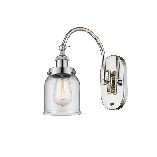 Innovations Bell 5in 1-Light Swing Arm Wall Sconce | Industrial Polished Nickel and Clear Glass | Bedroom & Living Room Reading | Model 918-1W-PN-G52
