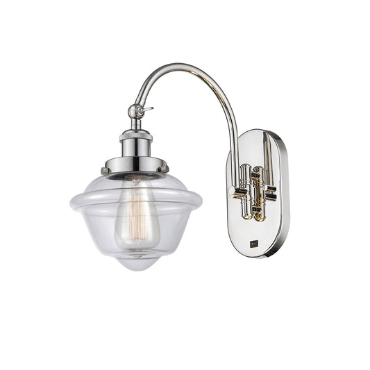 Innovations Oxford 7.5in 1-Light Swing Arm Lamp | Traditional Polished Nickel and Clear Glass | Bedroom & Living Room Reading Light | Model 918-1W-PN-G532