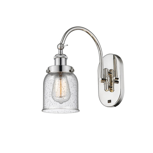 Innovations Bell 5in 1-Light Swing Arm Lamp | Industrial Polished Nickel and Seedy Glass | Bedroom Reading Light | Dimmable, Bulb | Model 918-1W-PN-G54