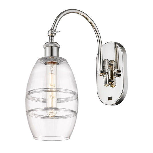 Innovations Vaz 6in 1-Light Wall Sconce | Industrial Polished Nickel and Clear Glass | Bedroom & Hallway Accent Light | Model 918-1W-PN-G557-6CL