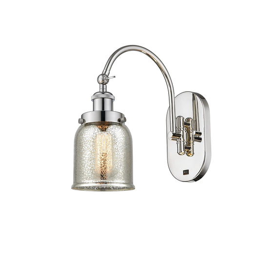 Innovations Bell 5in 1-Light Swing Arm Lamp | Traditional Polished Nickel and Silver Plated Mercury Glass | Bedroom Reading & Living | Model 918-1W-PN-G58