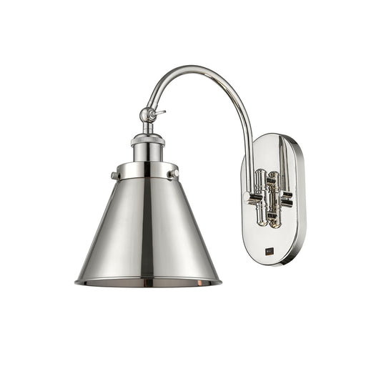 Innovations Appalachian 8in 1-Light Swing Arm Wall Sconce | Traditional Industrial Polished Nickel Steel and Cast Brass with | Model 918-1W-PN-M13-PN