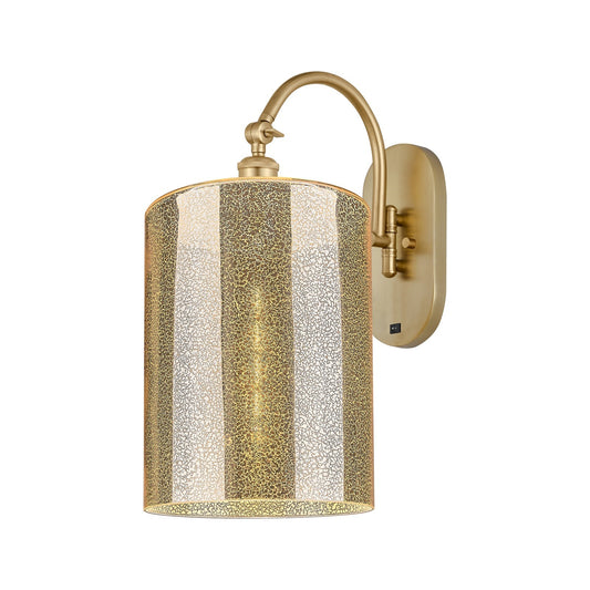 Innovations Cobbleskill 9in 1-Light Wall Sconce | Industrial Satin Gold Steel and Mercury Glass | Bathroom & Hallway Accent | Model 918-1W-SG-G116-L