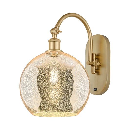 Innovations Athens 10in 1-Light Wall Sconce | Industrial Satin Gold Steel and Mercury Glass | Bedroom & Hallway Accent | Model 918-1W-SG-G128-10