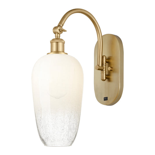 Innovations Brookhaven Flute 7in 1-Light Wall Sconce | Industrial Satin Gold Steel and Cast Brass with Opal Glass Shade | Model 918-1W-SG-G484-7OP