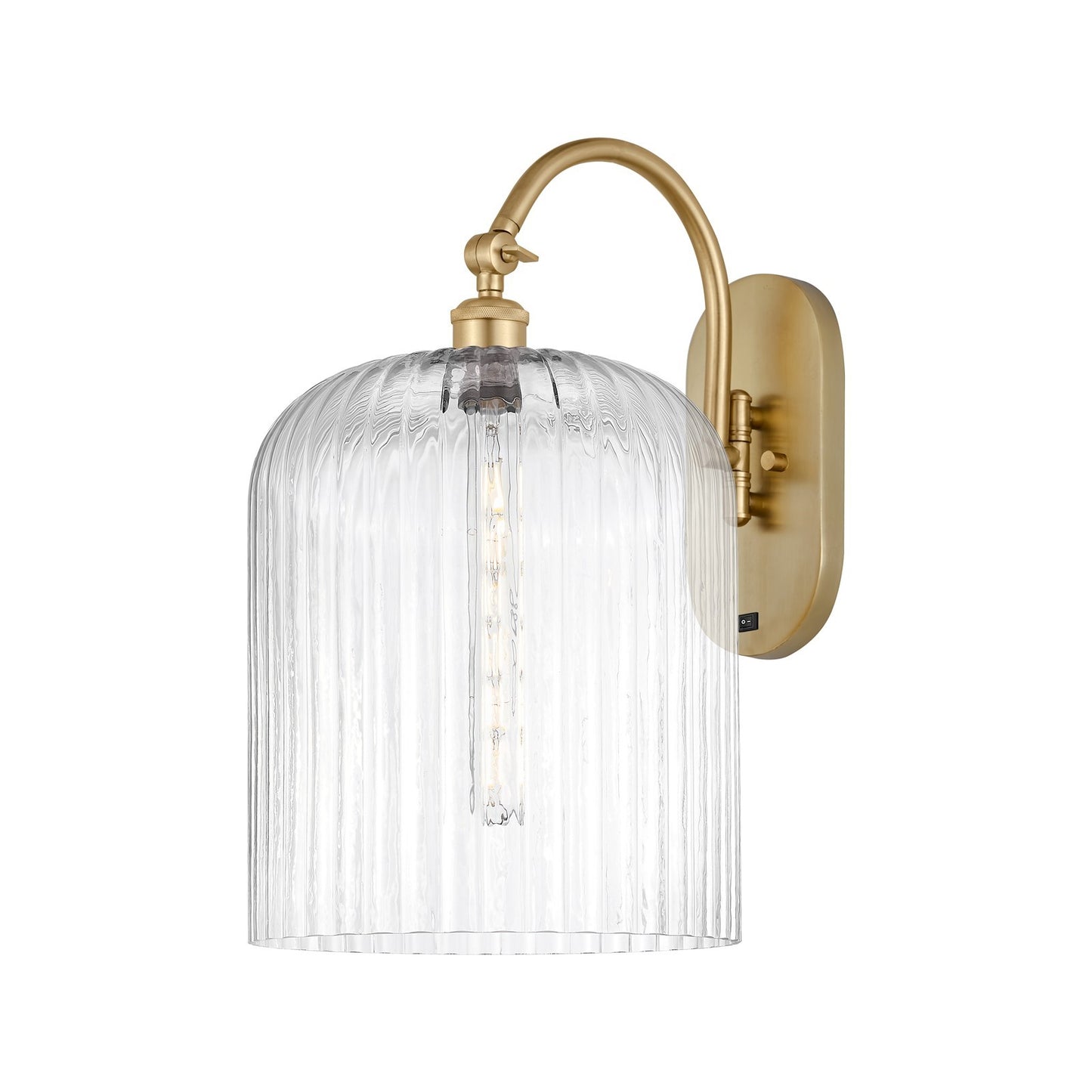Innovations Bridal Veil 12in 1-Light Wall Sconce | Industrial Satin Gold and Clear Glass | Living Room & Dining Room | Model 918-1W-SG-G559-12CL