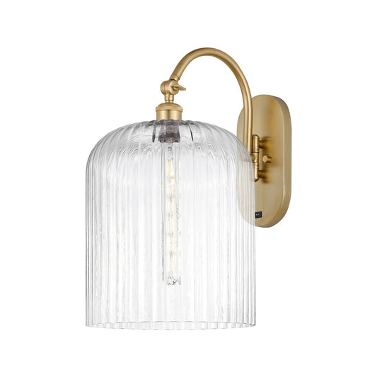 Innovations Bridal Veil 12in 1-Light Wall Sconce | Industrial Satin Gold and Clear Glass | Living Room & Dining Room | Model 918-1W-SG-G559-12CL