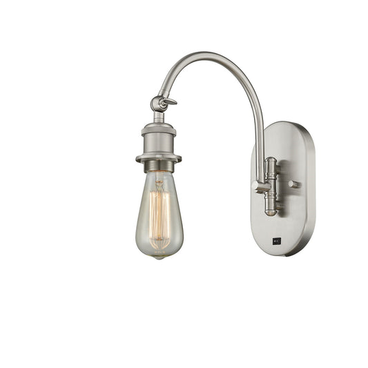 Innovations Halophane 4.5in 1-Light Swing Arm Lamp | Industrial Brushed Satin Nickel Steel | Bedroom Reading & Living Room Accent | Model 918-1W-SN