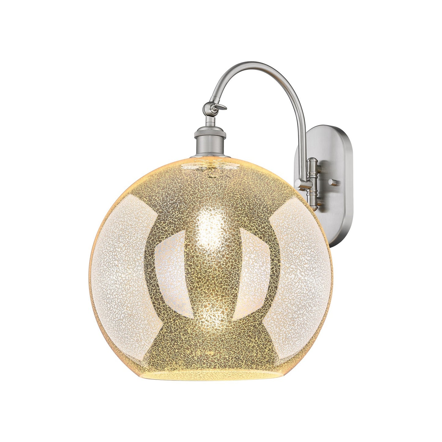 Innovations Athens 12in 1-Light Wall Sconce | Industrial Brushed Satin Nickel and Mercury Glass | Hallway & Bedroom Accent | Model 918-1W-SN-G128-12