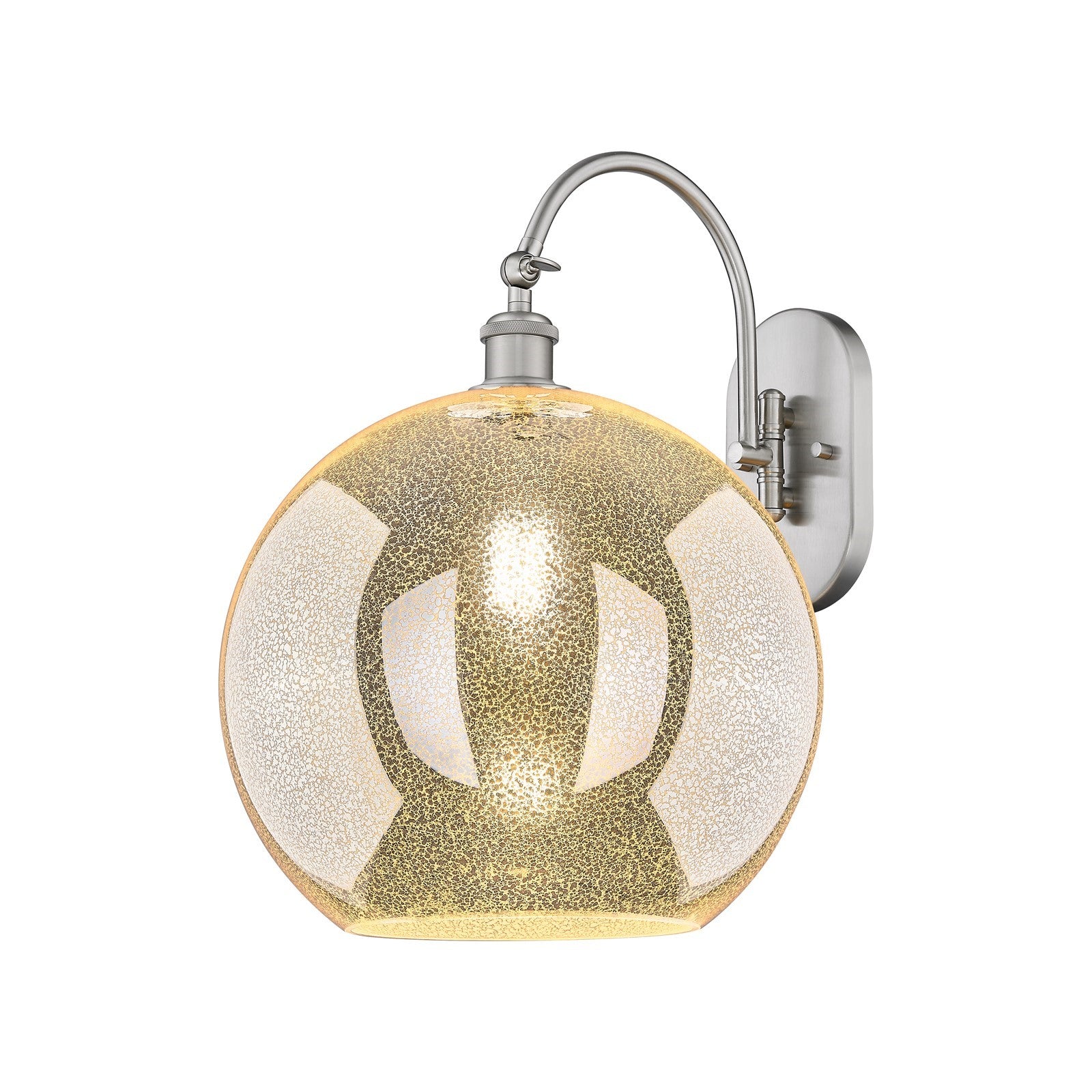 Innovations Athens 12in 1-Light Wall Sconce | Industrial Brushed Satin Nickel and Mercury Glass | Hallway & Bedroom Accent | Model 918-1W-SN-G128-12