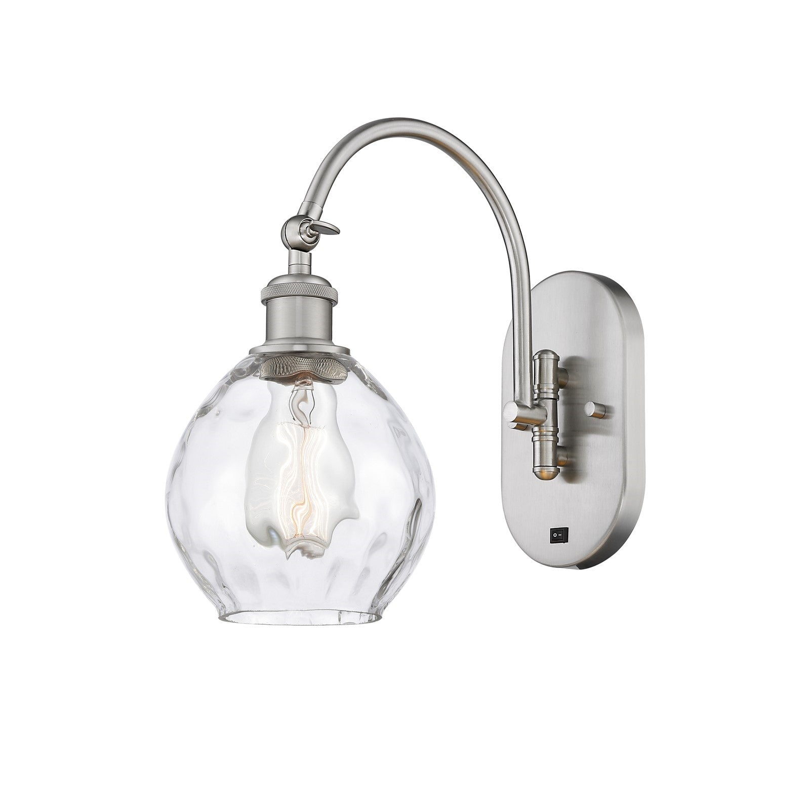 Innovations Waverly 6in 1-Light Wall Sconce | Industrial Brushed Satin Nickel and Clear Glass | Hallway & Bathroom Accent | Model 918-1W-SN-G362