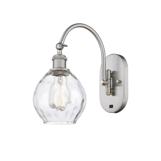 Innovations Waverly 6in 1-Light Wall Sconce | Industrial Brushed Satin Nickel and Clear Glass | Hallway & Bathroom Accent | Model 918-1W-SN-G362
