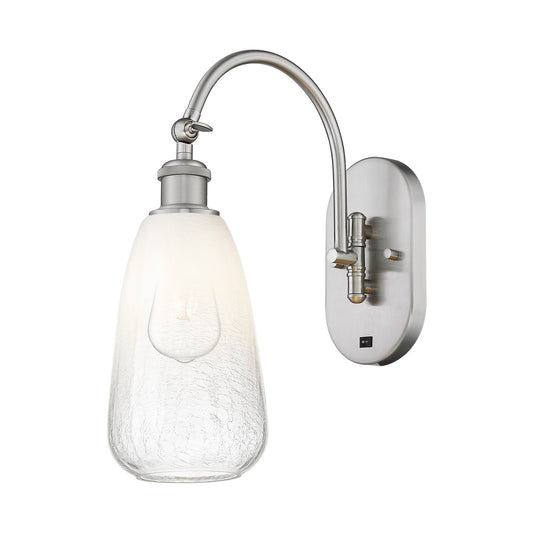 Innovations Brookhaven Almond 6in 1-Light Wall Sconce | Industrial Brushed Satin Nickel and Opal Glass | Hallway & Bedroom | Model 918-1W-SN-G480-6OP
