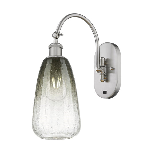 Innovations Brookhaven Almond 6in 1-Light Wall Sconce | Industrial Brushed Satin Nickel and Slate Glass | Hallway & Bedroom | Model 918-1W-SN-G480-6SL