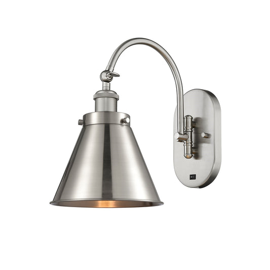 Innovations Appalachian 8in 1-Light Swing Arm Wall Sconce | Industrial Brushed Satin Nickel Steel and Cast Brass with Brushed | Model 918-1W-SN-M13-SN
