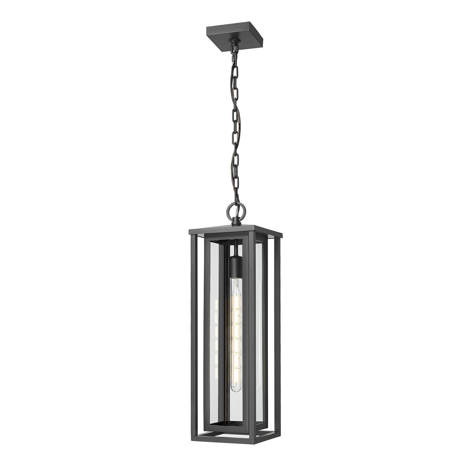 Innovations Ashland 6.75in 1-Light Pendant | Coastal Matte Black and Clear Glass | Kitchen Island & Covered Patio | Model 9950-1H-BK-23-CL
