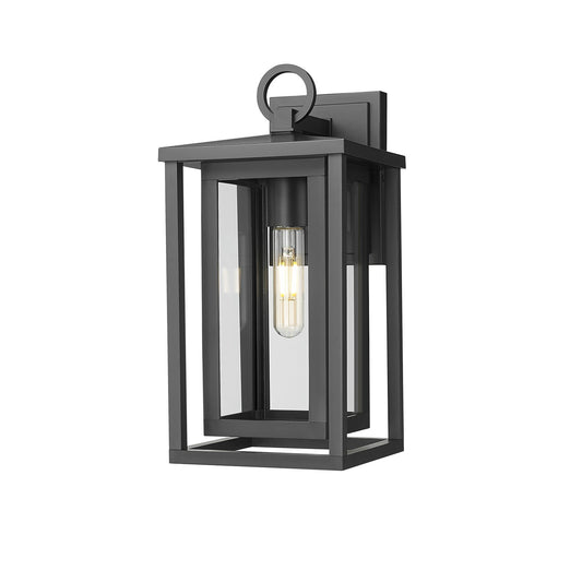 Innovations Ashland 14in 1-Light Wall Sconce | Coastal Matte Black EPMM and Clear Glass | Covered Porch & Entryway | 6.75 x 14 in | Model 9950-1W-BK-14-CL