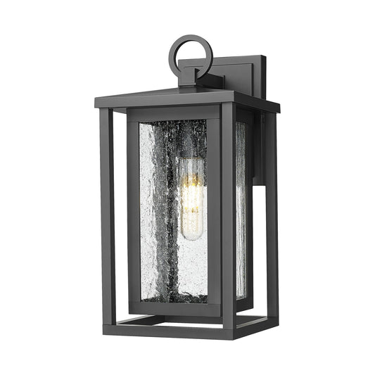 Innovations Ashland 14in 1-Light Wall Sconce | Coastal Matte Black EPMM and Seedy Glass | Covered Porch & Entryway | 6.75 x 14 in | Model 9950-1W-BK-14-SDY