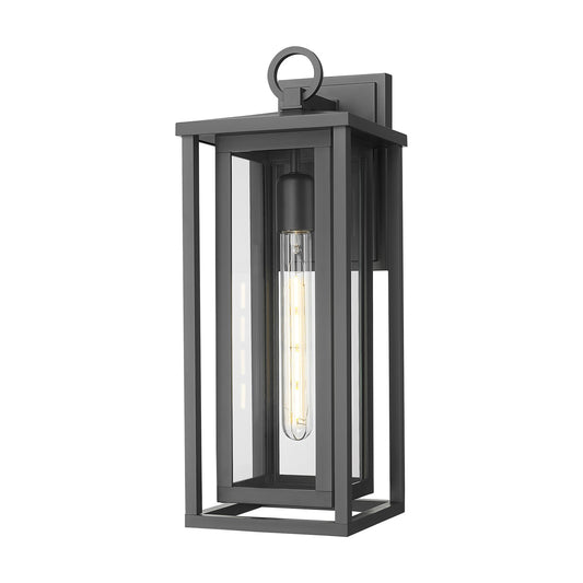 Innovations Ashland 18in 1-Light Wall Sconce | Coastal Matte Black EPMM and Clear Glass | Covered Porch & Entryway | Wet Rated | Model 9950-1W-BK-18-CL